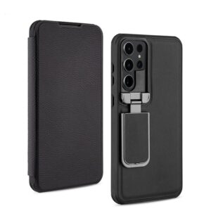 Piblue 360 Premium Leather Flip Case with Camera Protection for Samsung S23/S24/S25 Ultra Series